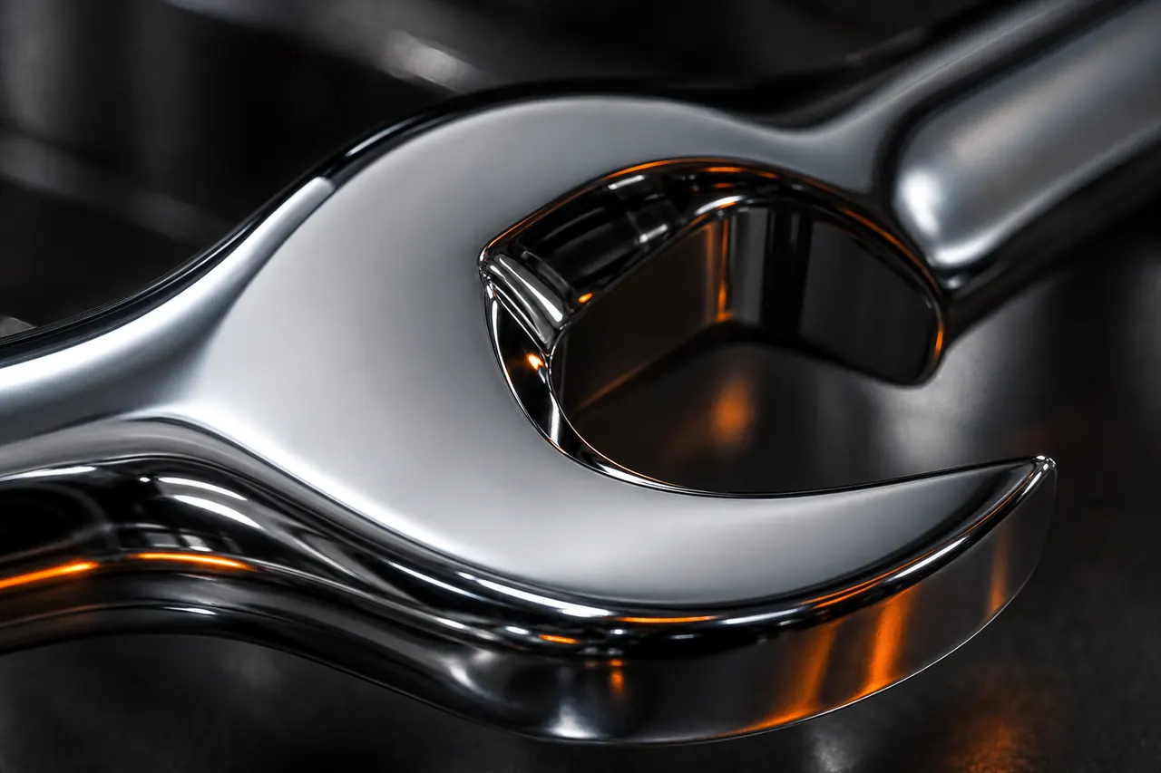 Bright chrome plating macro finish
