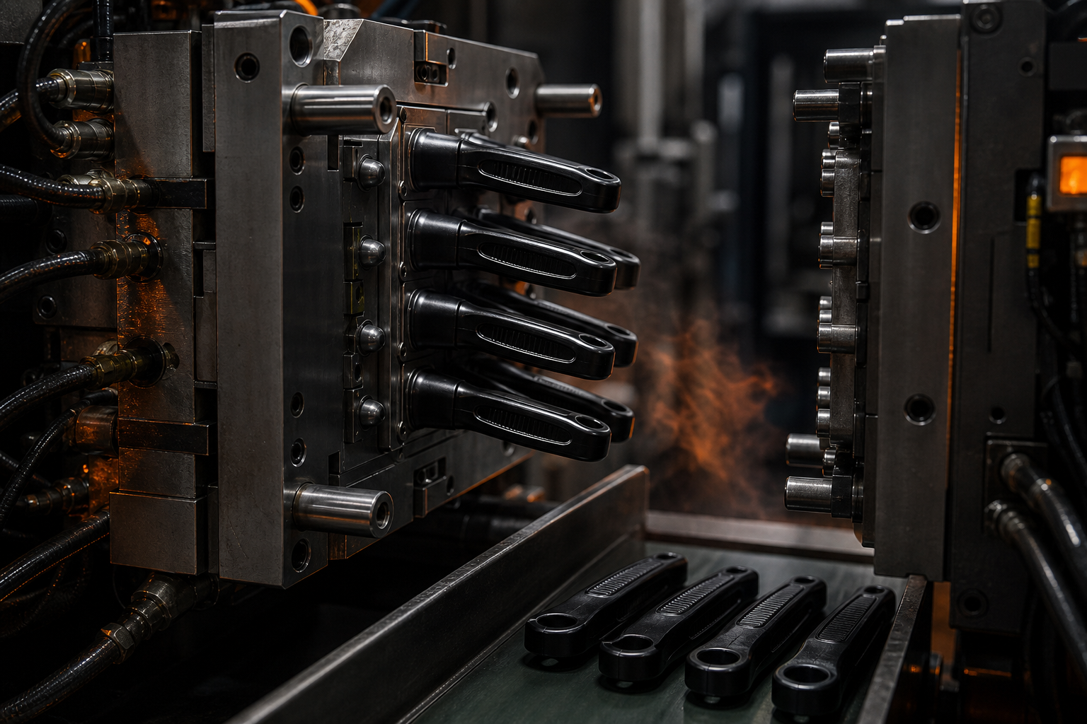 Handle injection molding manufacturing step
