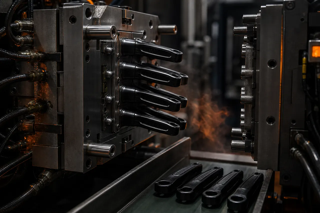 Handle injection molding manufacturing step